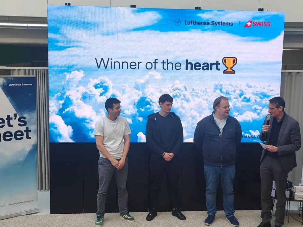 Carbify team presented with the "Winner of the heart" award during Camino Hackathon